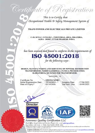 ISO 45001:2018 certificate of registration